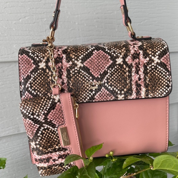 DUNE LONDON Faux SnakeSkin Structured Crossbody Handbag w/Match Coi… - Picture 4 of 13